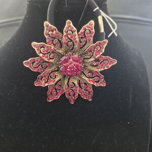 Gold and Red Floral Hair Accessory